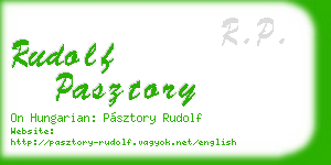 rudolf pasztory business card